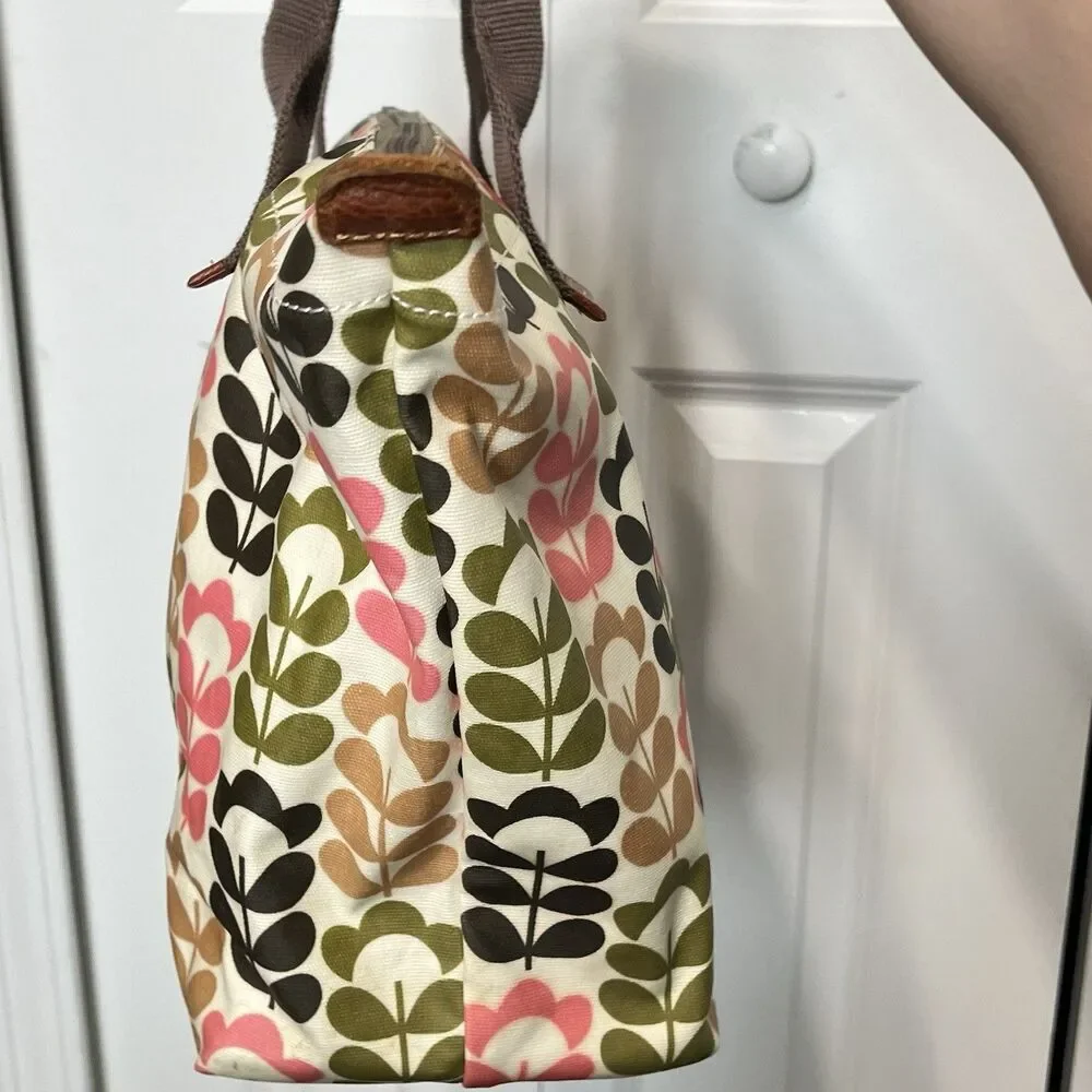 ORLA KIELY ETC floral stem print laminate canvas large tote handbag